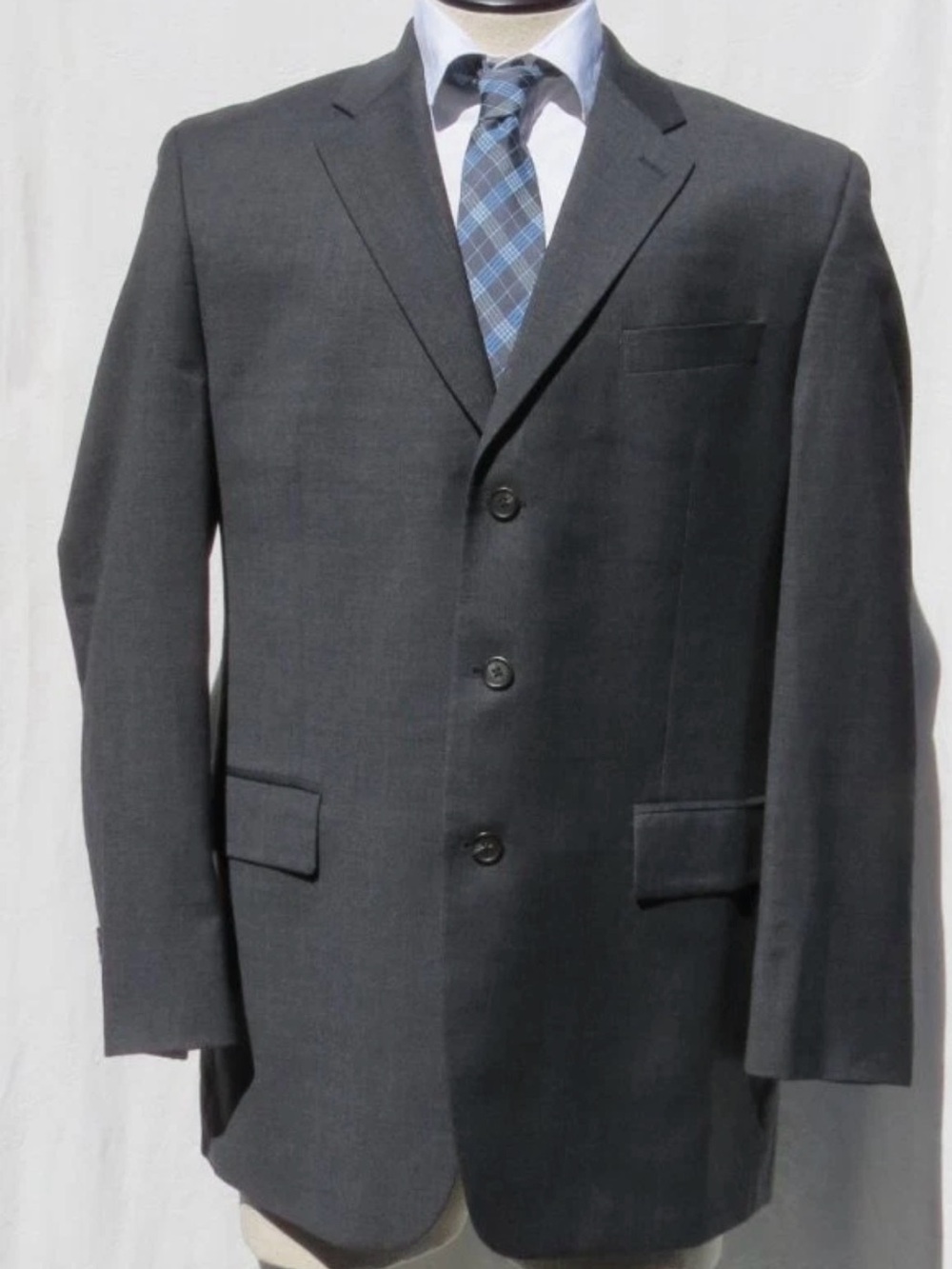 Vintage Chaps Ralph Lauren Wool Cashmere Blazer Gray 42R Made In Canada